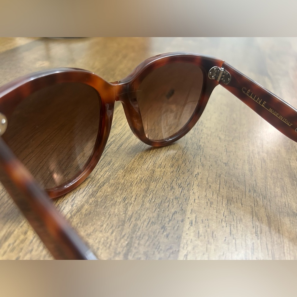 Celine Brown Tortoise Oversized Cat Eye Sunglasses Gradient - Picture 9 of 13